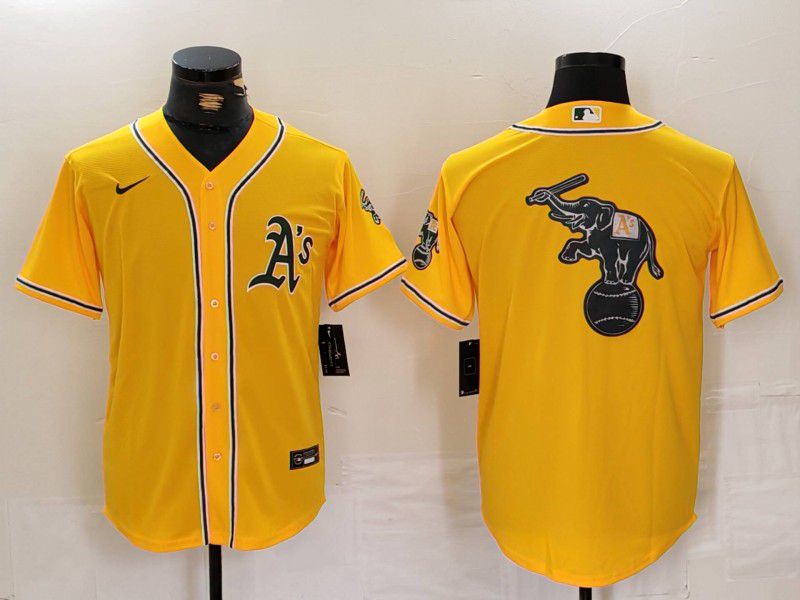 Men Oakland Athletics Blank Yellow Game 2024 Nike MLB Jersey style 4->kansas city royals->MLB Jersey